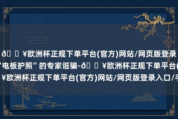 🔥欧洲杯正规下单平台(官方)网站/网页版登录入口/手机版共同鞭策“电板护照”的专家诳骗-🔥欧洲杯正规下单平台(官方)网站/网页版登录入口/手机版